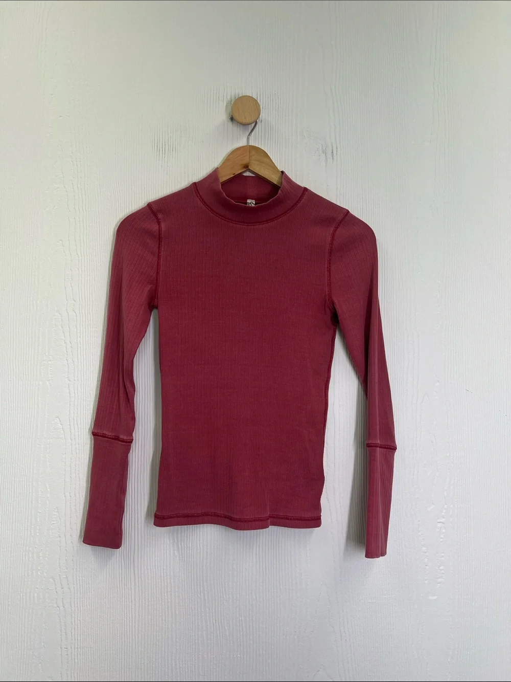Free People - Intimately The Rickie Mock Neck Ribbed Long Sleeve Blouse Size XS